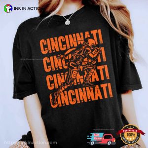 Cincinnati Football Vintage Typo Comfort Colors T shirt 1