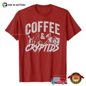 Coffee And Cryptids Mistery Creatures T shirt 2