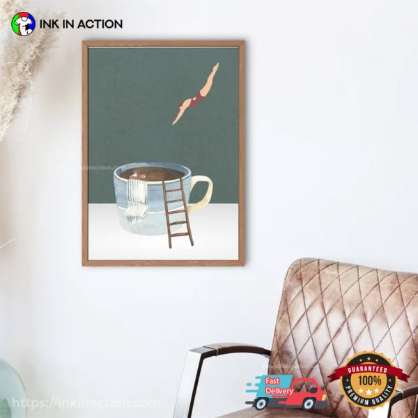 Coffee Pool Funny Wall Art