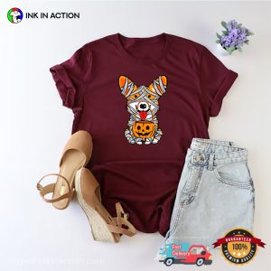 Corgi Mummy trick r treat Cute Halloween T shirt 2