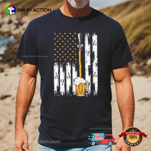 Craft Beer American Flag T shirt, Celebrate drink beer day Merch 3