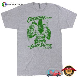 Creature From The Black Saloon Drinking Beer Funny T-shirt