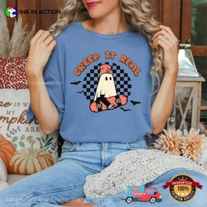 Creep It Real Skateboarding Ghost Comfort Colors T shirt 2