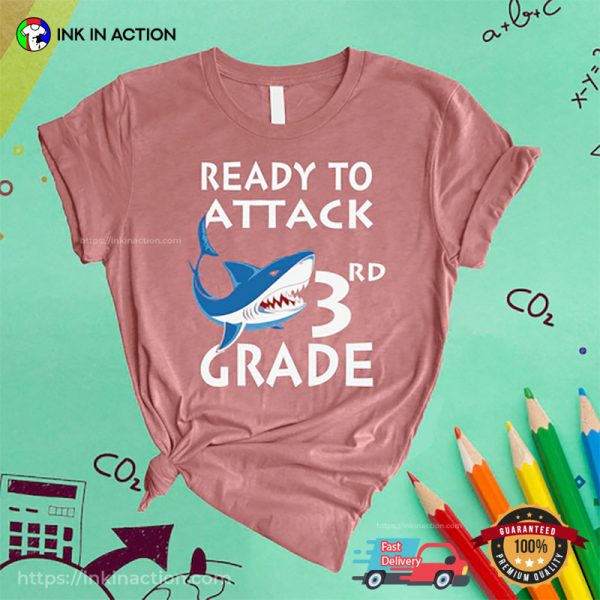 Custom Ready To Attack Shark Back To School Kid T-shirt