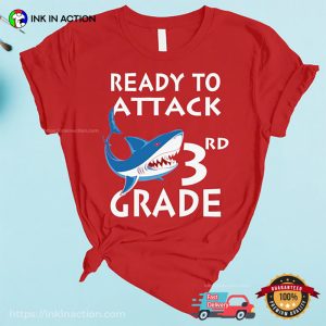 Custom Ready To Attack Shark Back To School Kid T shirt 2