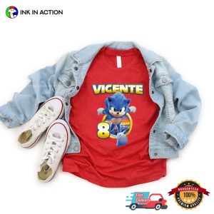 Custom Sonic The Hedgehog Birthday Kid Shirt 1