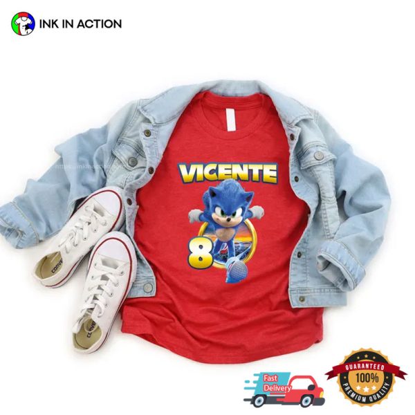 Custom Sonic The Hedgehog Birthday Kid Shirt