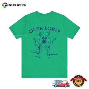 DEER LORD Funny Deer Jesus T shirt 2