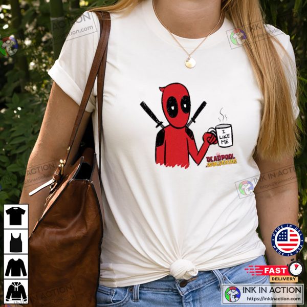 Deadpool & Wolverine Morning Coffee Funny Art Tee