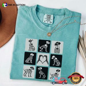 Dog Skeleton Spooky Halloween Dog Lover Comfort Colors Tee