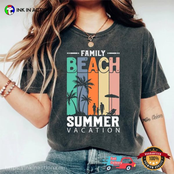 Family Beach Summer Vacation Vintage Style T-shirt