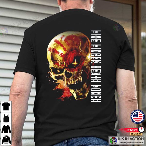 Five Finger Death Punch Golden Skeleton Graphic T-shirt