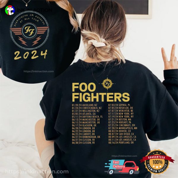 Foo Fighters At All Tour 2024 2 Sided T-shirt