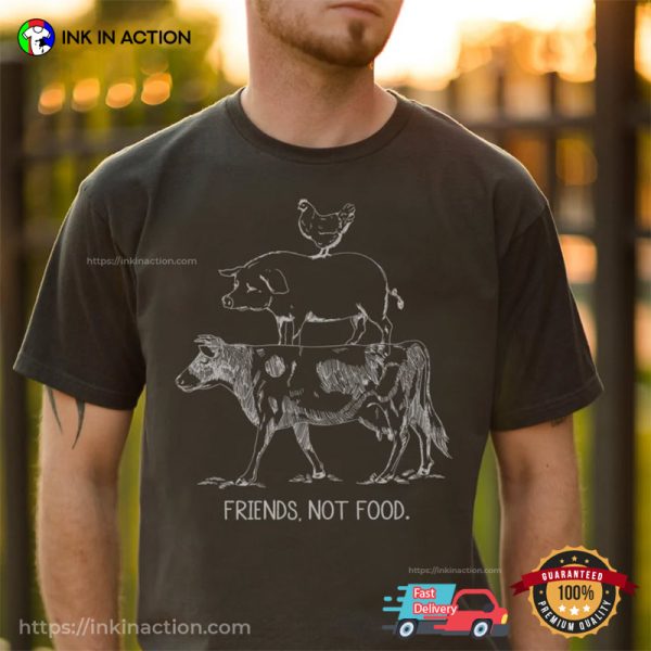 Friends Not Food No Meat Vegetarian T-shirt