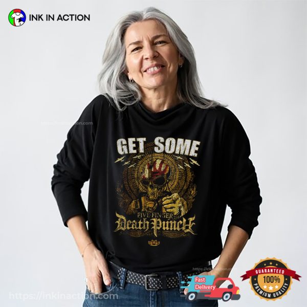 Get Some Five Finger Death Punch Skeleton Dogfight Retro Tee