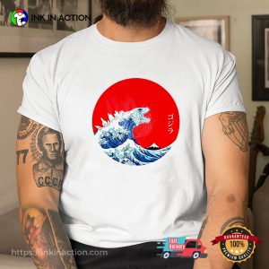 Godzilla Great Wave Japan Tsunami T shirt