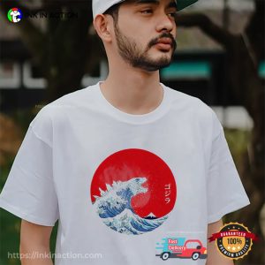 Godzilla Great Wave Japan Tsunami T shirt 2