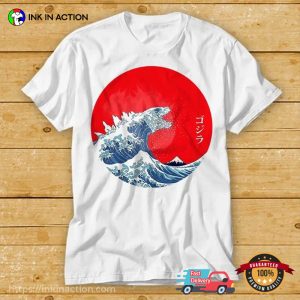 Godzilla Great Wave Japan Tsunami T shirt 3