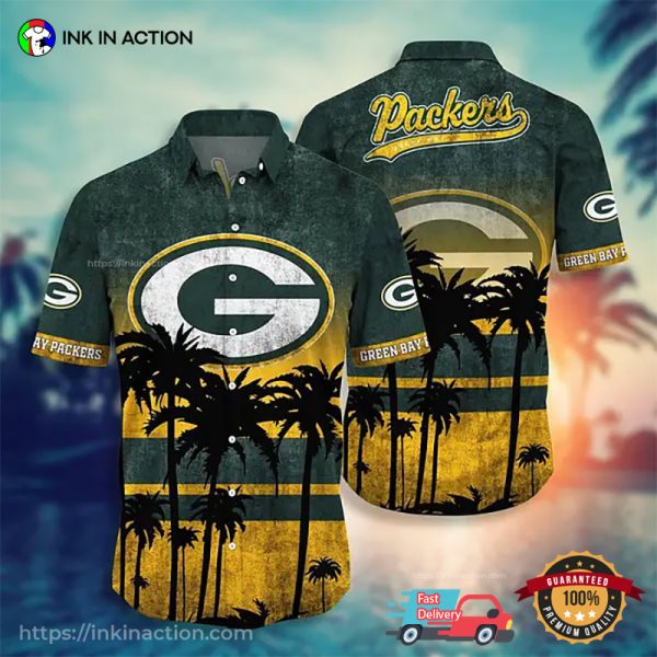 Green Bay Packers NFL Sunset Beach Aloha Shirt