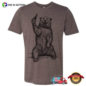 Grizzly Bear Drinking Beer Graphic Comfort Colors T shirt 1