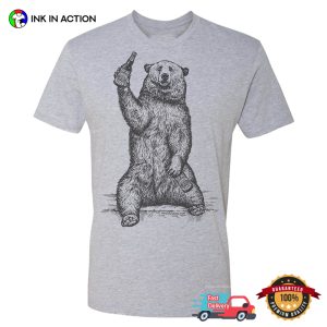 Grizzly Bear Drinking Beer Graphic Comfort Colors T shirt 3