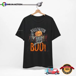 Halloween Boo pumpkin skeleton Party T shirt 1