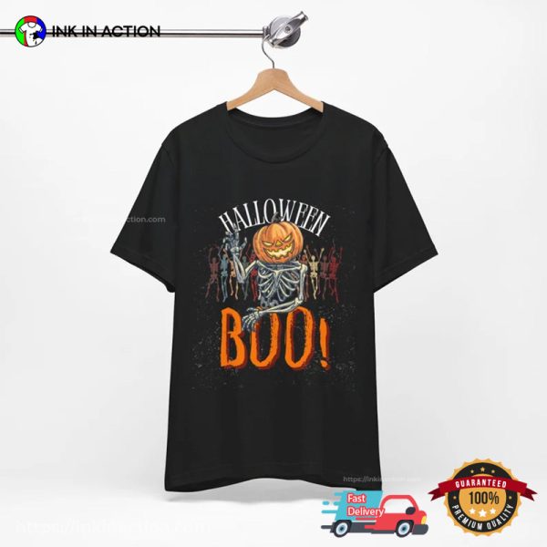 Halloween Boo Pumpkin Skeleton Party T-shirt