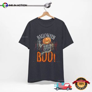 Halloween Boo pumpkin skeleton Party T shirt 2