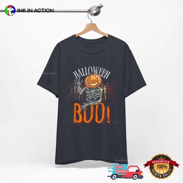 Halloween Boo Pumpkin Skeleton Party T-shirt