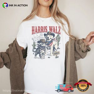 Harris Walz 2024 Funny Cowboy Cat And Dog Comfort Colors T-shirt