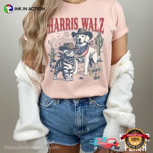 Harris Walz 2024 Funny Cowboy Cat And Dog Comfort Colors T shirt 3