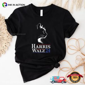 Harris Walz 2024 Lady Cat Graphic Comfort Colors T shirt 1