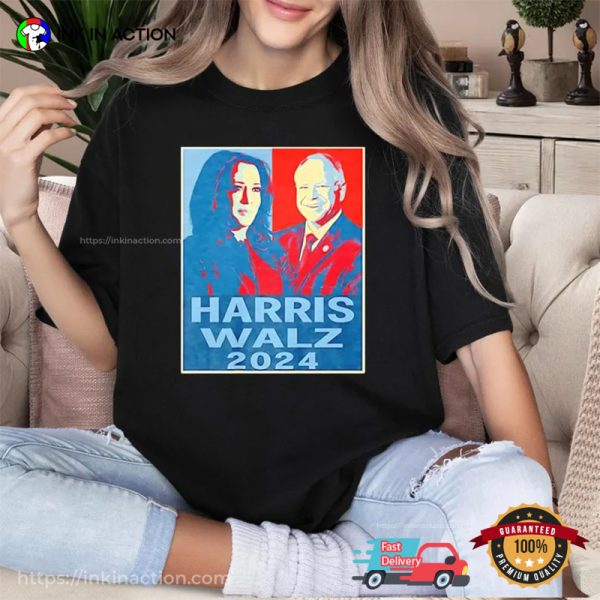 Harris Walz 2024 President Graphic Poster Election T-shirt