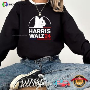 Harris Walz '24 Lady Cat Election T shirt 2