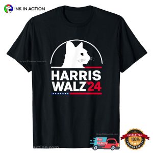 Harris Walz '24 Lady Cat Election T shirt 3