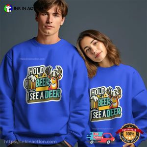 Hold My Beer I See A Deer Funny Outdoor Activity Tee 1