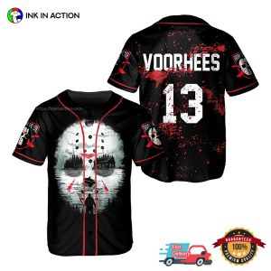 Jason Voorhees Friday 13th Horror Lake Baseball Jersey for Men