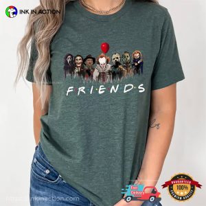 Horror Movie Characters FRIENDS Funny Halloween Comfort Colors T shirt 1