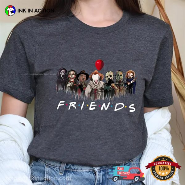 Horror Movie Characters FRIENDS Funny Halloween Comfort Colors T-shirt