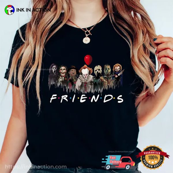 Horror Movie Characters FRIENDS Funny Halloween Comfort Colors T-shirt