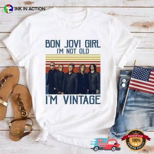 I'm Vintage Funny Bon Jovi Girl Rock Band Tee 3