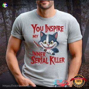 Inner Serial Killer Cat Creepy Comfort Colors T-shirt 1