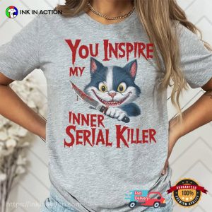 Inner Serial Killer Cat Creepy Comfort Colors T shirt 2