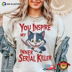 Inner Serial Killer Cat Creepy Comfort Colors T shirt 3