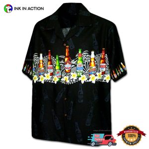 Island Beers Border Black Aloha Shirt