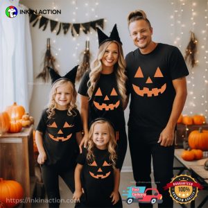 Jack O Lantern Pumpkin Face Family Costume Tee 2