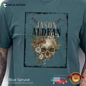 Jason Aldean Floral And Skull Comfort Colors T shirt 1