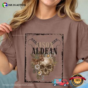 Jason Aldean Floral And Skull Comfort Colors T shirt 2