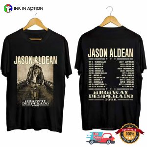 Jason Aldean Highway Desperado Tour 2024 Western Music 2 Sided T-shirt