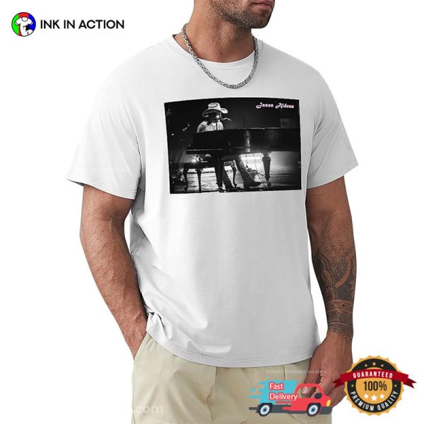 Jasons Aldean Piano Show Retro Photo T-shirt